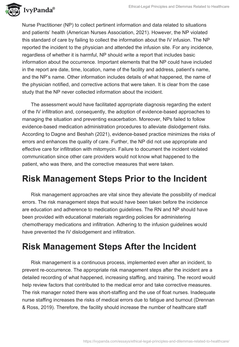 Standards of Care Violation Incident and Risk Management in Healthcare. Page 3