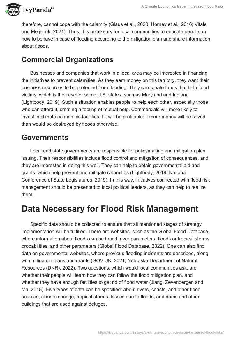 A Climate Economics Issue: Increased Flood Risks. Page 3