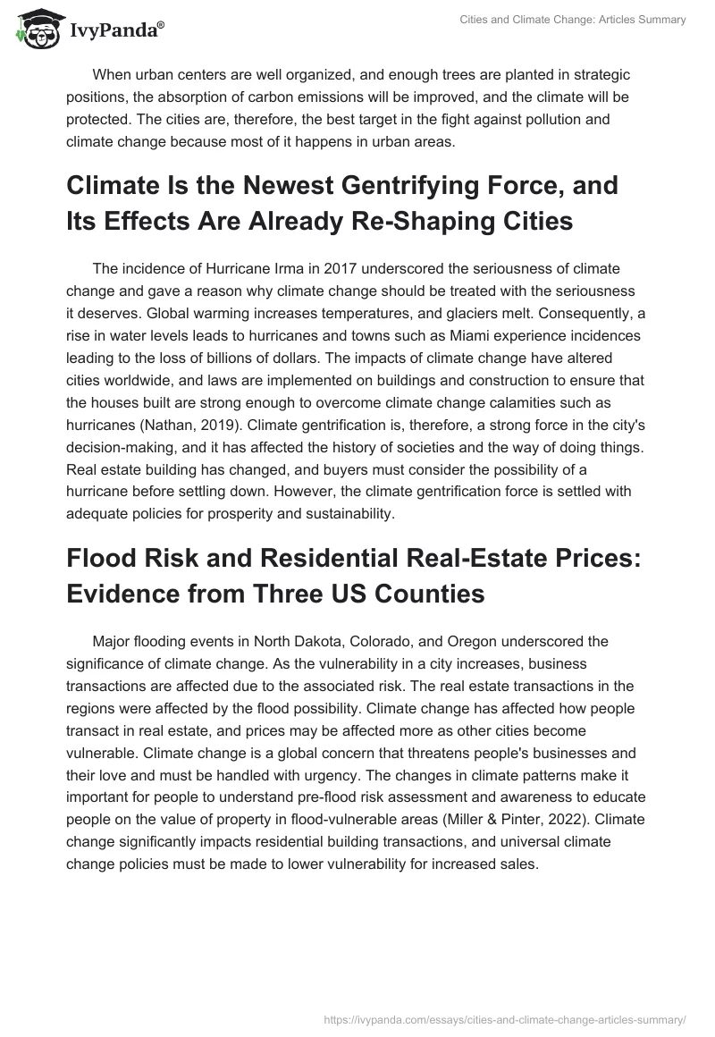 Cities and Climate Change: Articles Summary. Page 2