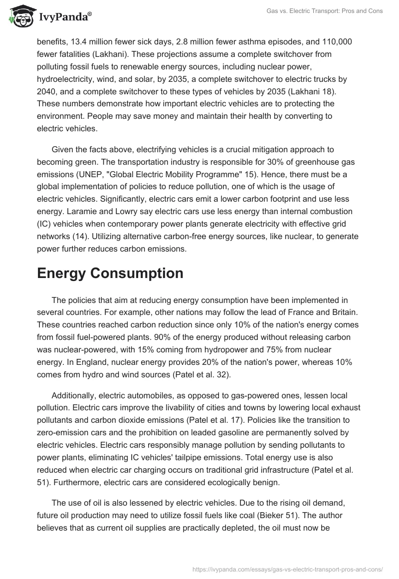 Gas vs. Electric Transport: Pros and Cons. Page 3