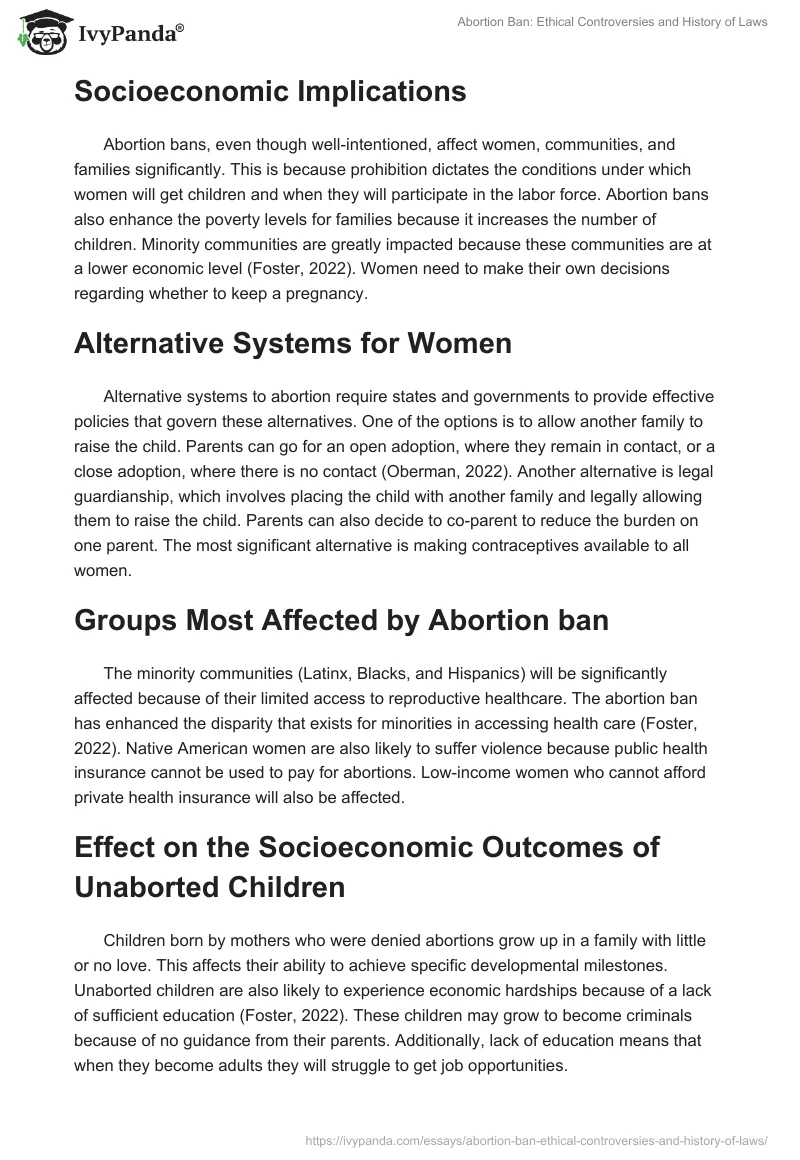 Abortion Ban: Ethical Controversies and History of Laws. Page 2