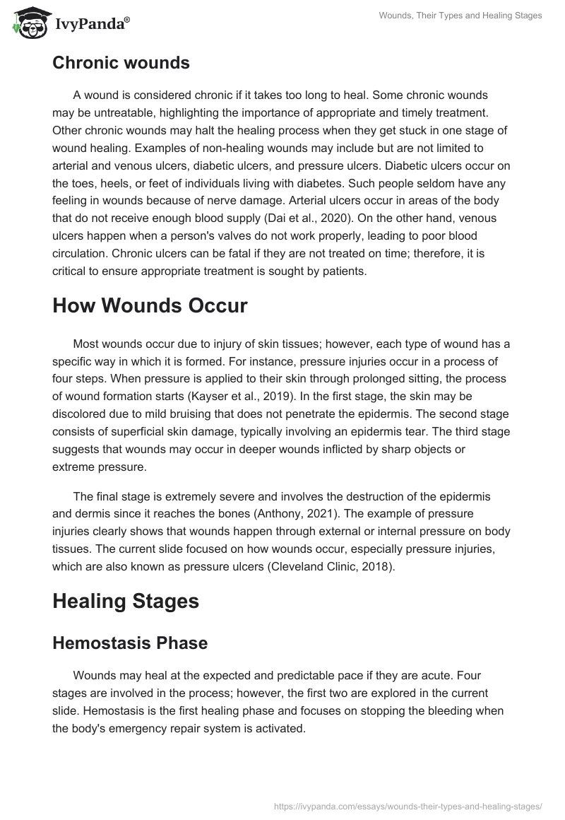 Wounds, Their Types and Healing Stages. Page 2