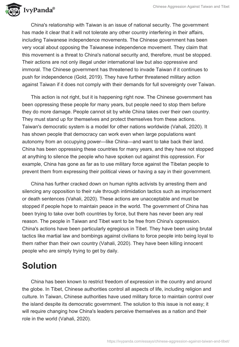 Chinese Aggression Against Taiwan and Tibet. Page 2
