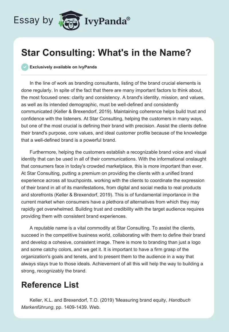 Star Consulting: What's in the Name?. Page 1