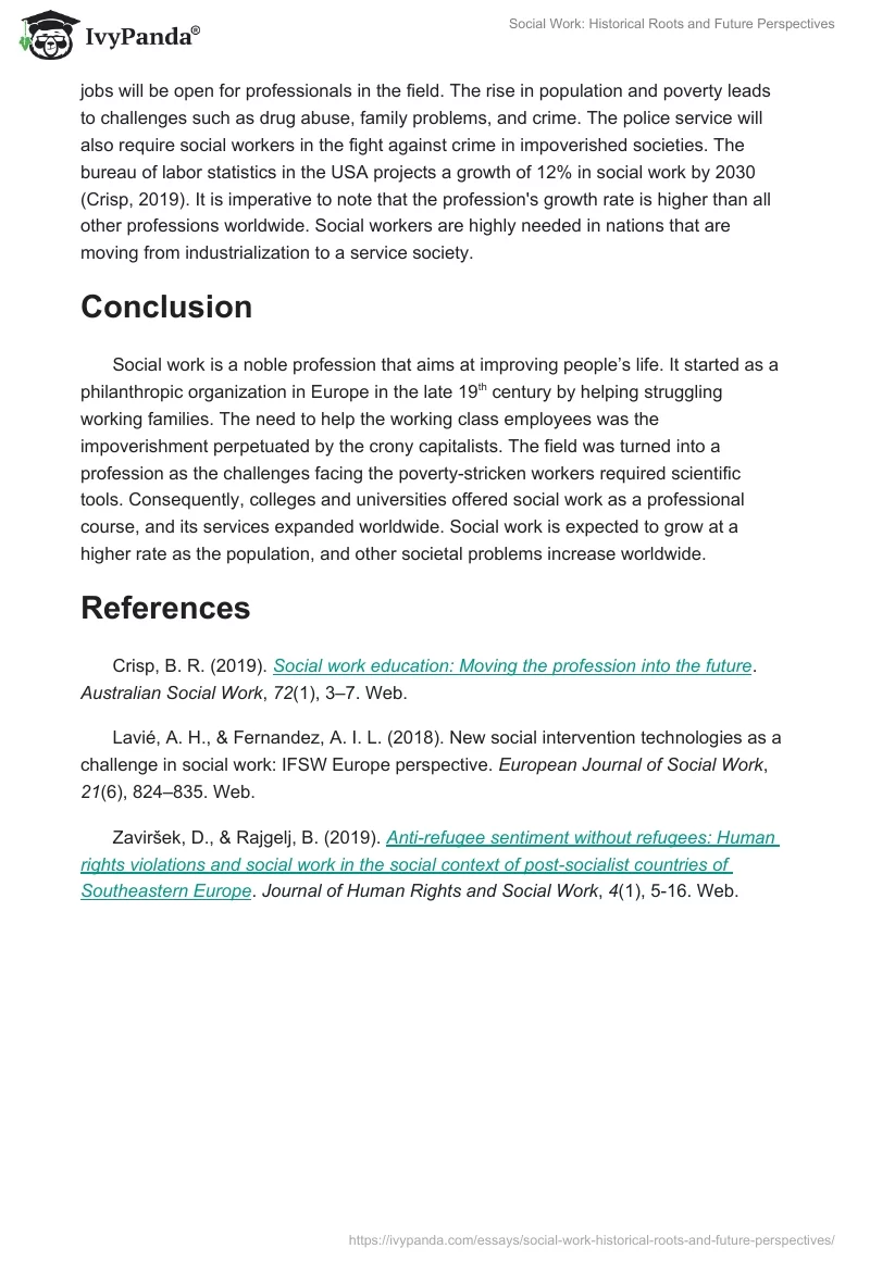 Social Work: Historical Roots and Future Perspectives. Page 3
