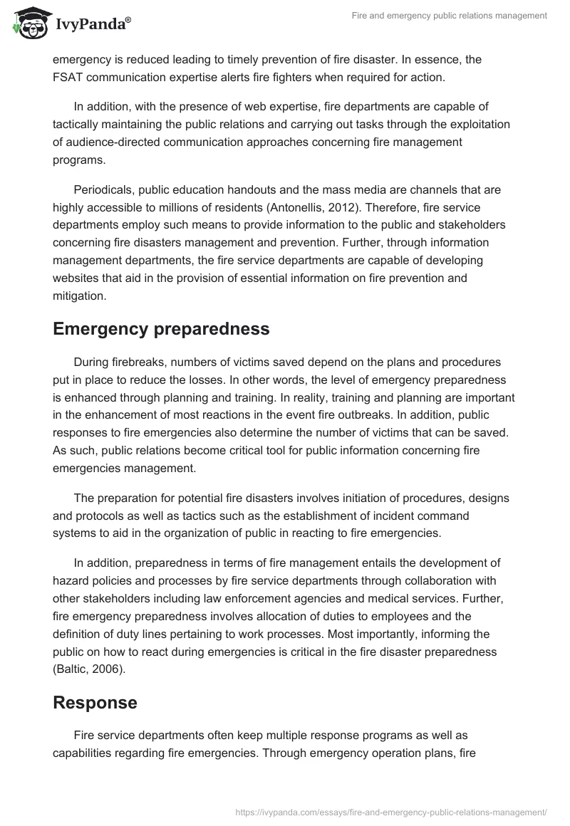 Fire and emergency public relations management. Page 2