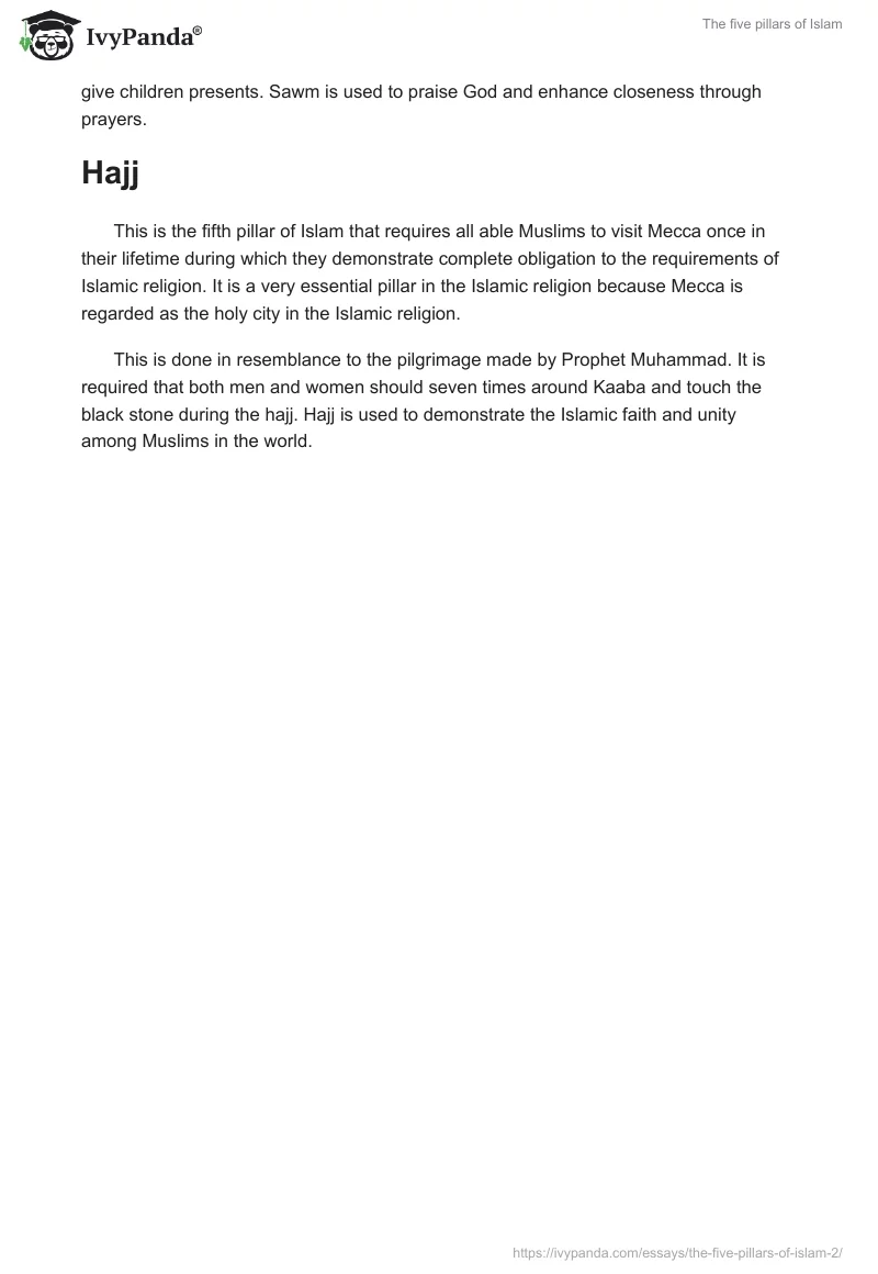 The Five Pillars of Islam: Foundation of Muslim Life. Page 3