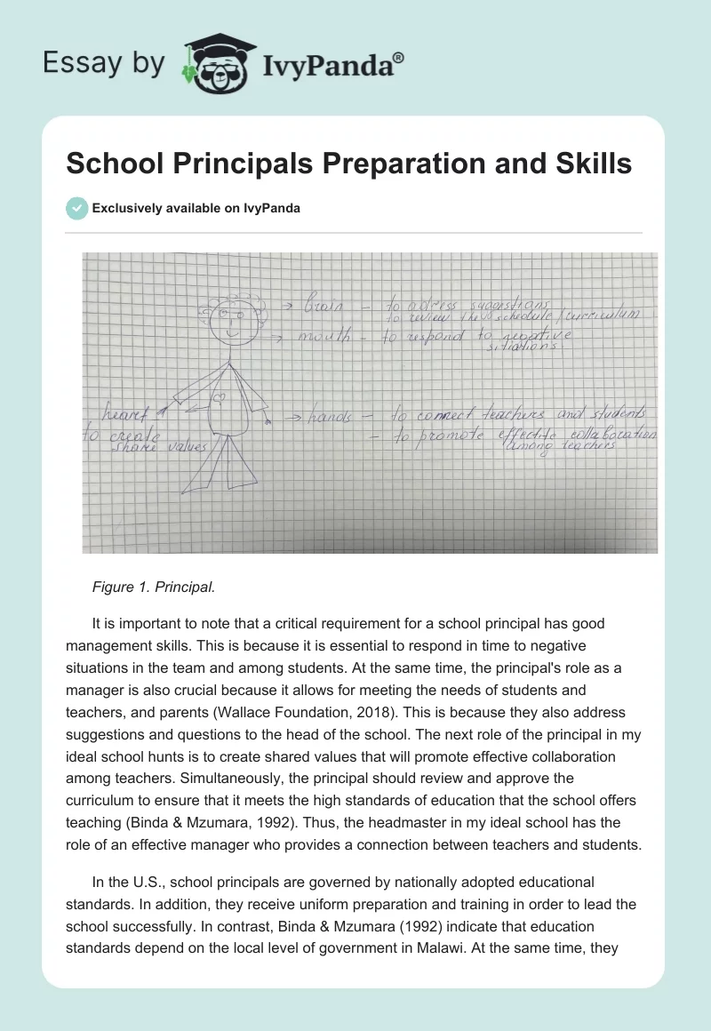 School Principals Preparation and Skills. Page 1