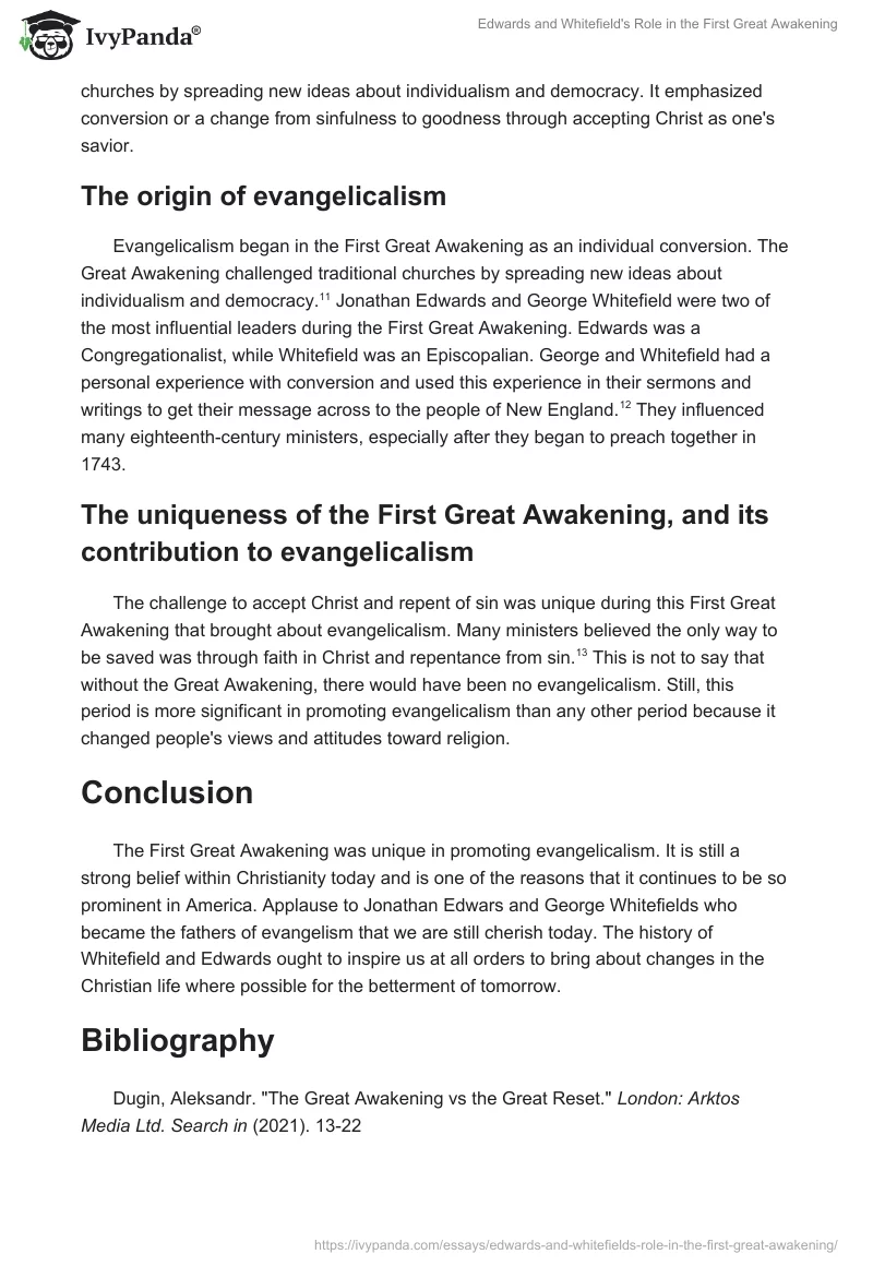 Edwards and Whitefield's Role in the First Great Awakening. Page 4