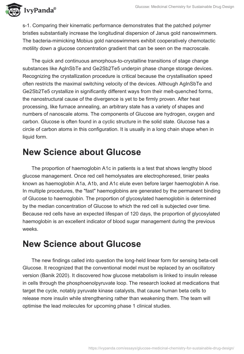 Glucose: Medicinal Chemistry for Sustainable Drug Design. Page 3