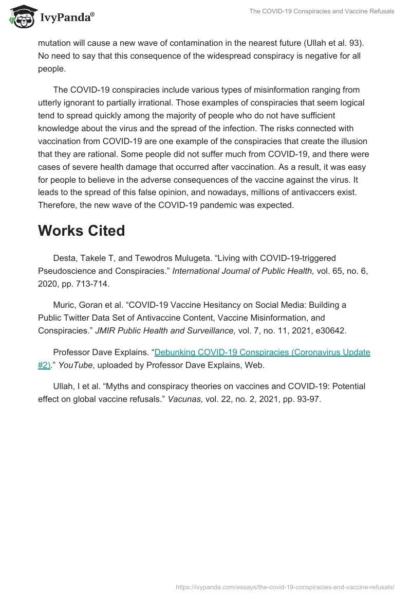 The COVID-19 Conspiracies and Vaccine Refusals. Page 2