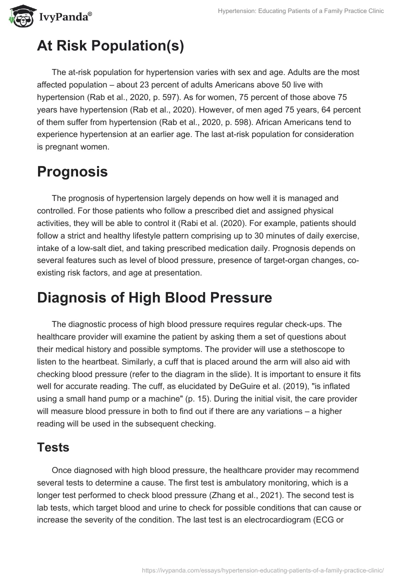 Creating Awareness Through Education: Hypertension. Page 3
