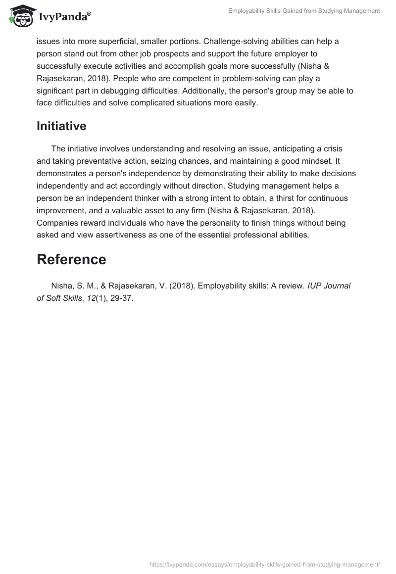 Employability Skills Gained From Studying Management. Page 2