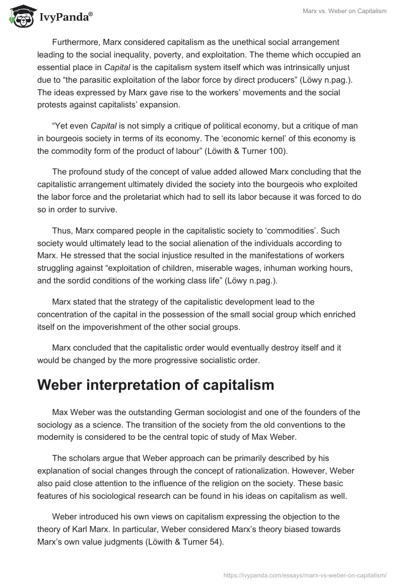 Marx vs. Weber on Capitalism. Page 2