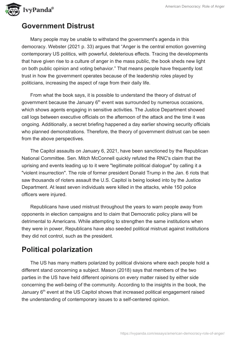 American Democracy: Role of Anger. Page 5