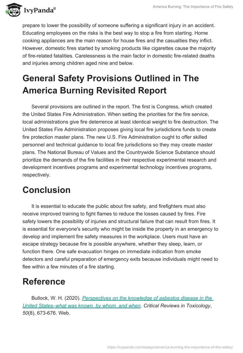 America Burning: The Importance of Fire Safety. Page 2