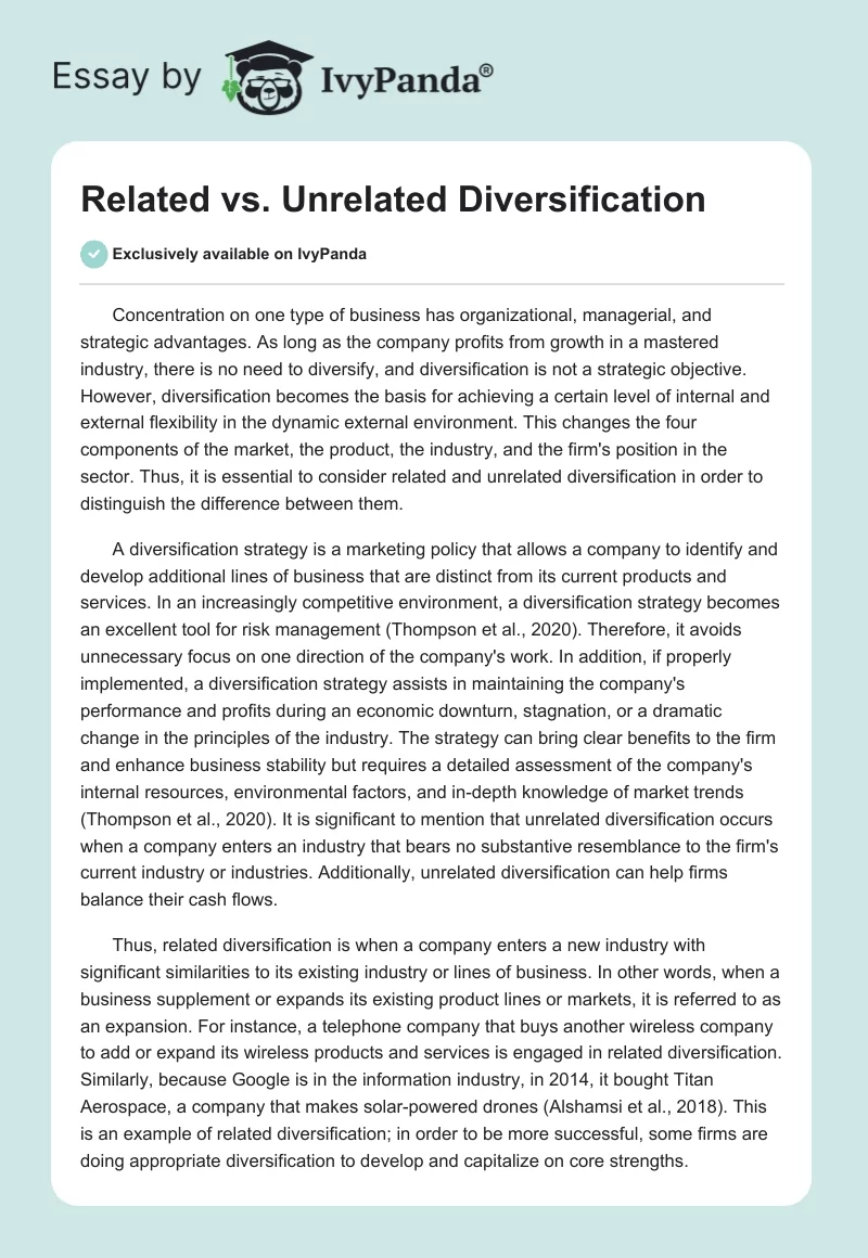 Related vs. Unrelated Diversification. Page 1