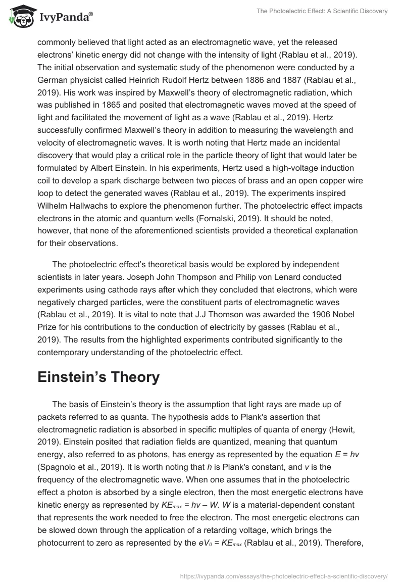 The Photoelectric Effect: A Scientific Discovery. Page 3