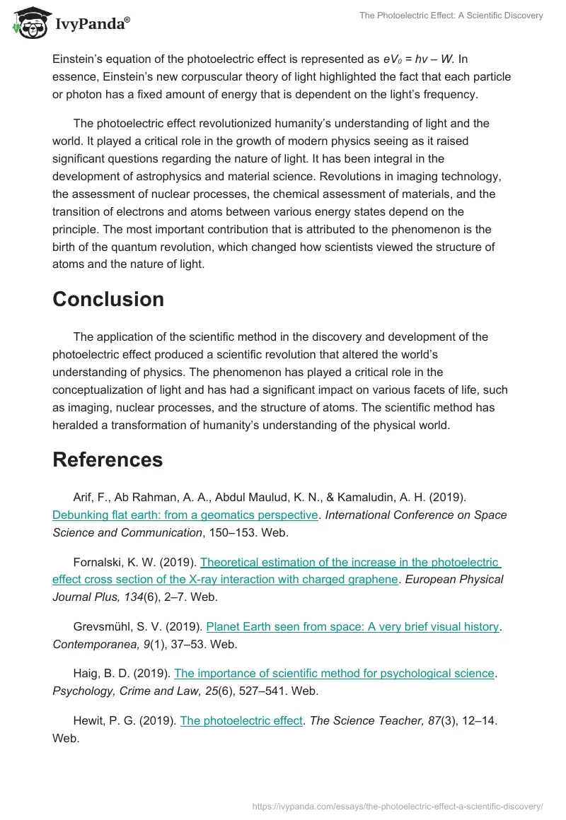 The Photoelectric Effect: A Scientific Discovery. Page 4