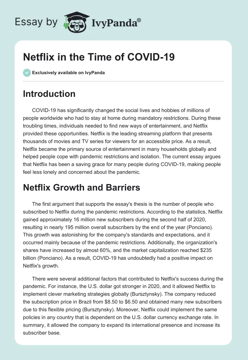 Netflix in the Time of COVID-19. Page 1