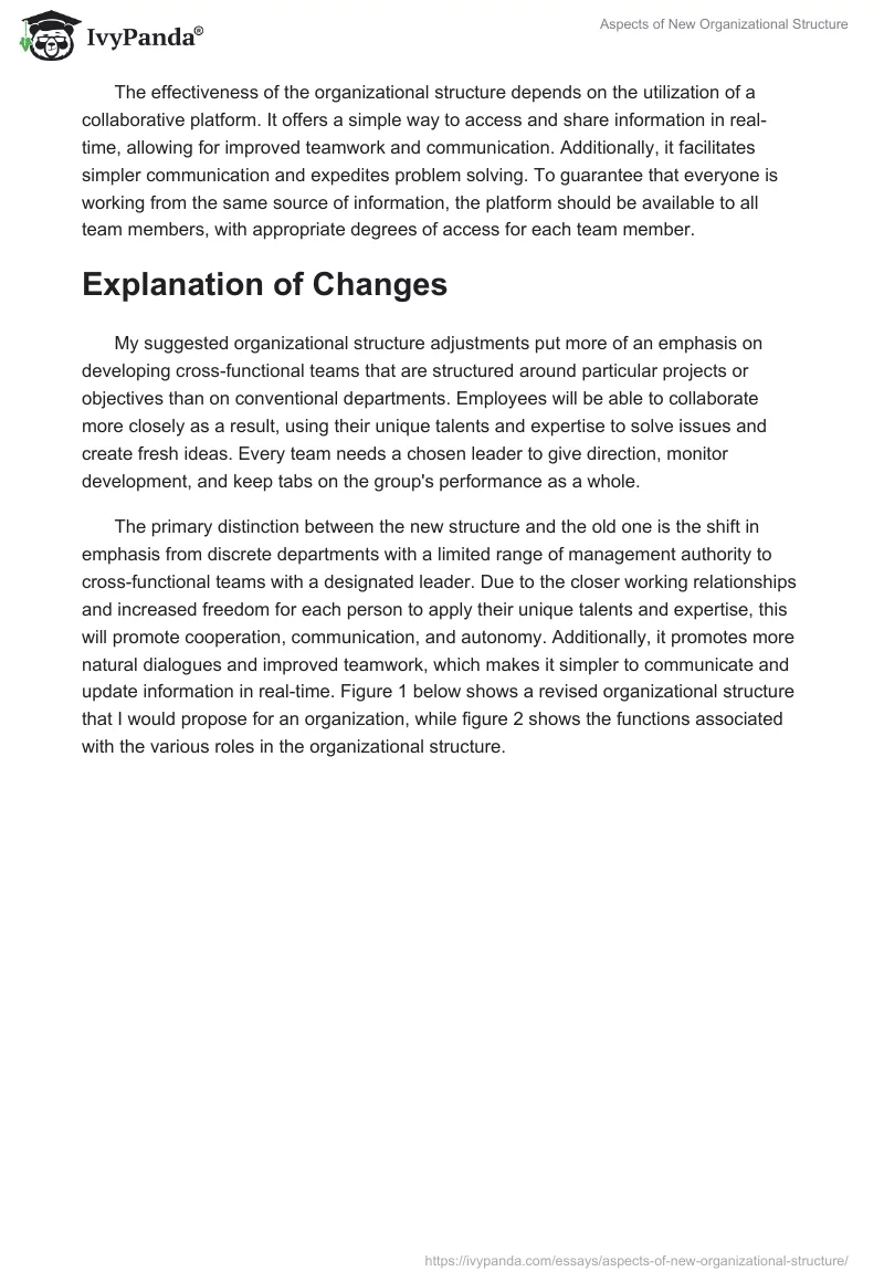 Aspects of New Organizational Structure. Page 2