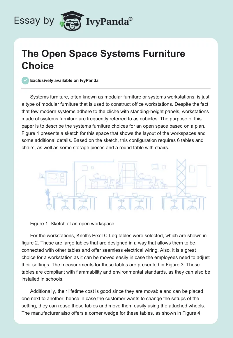 The Open Space Systems Furniture Choice. Page 1