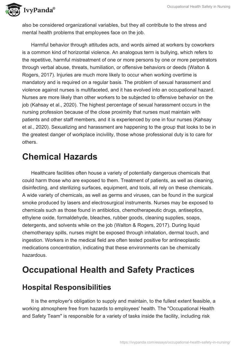 Occupational Health Safety in Nursing. Page 4
