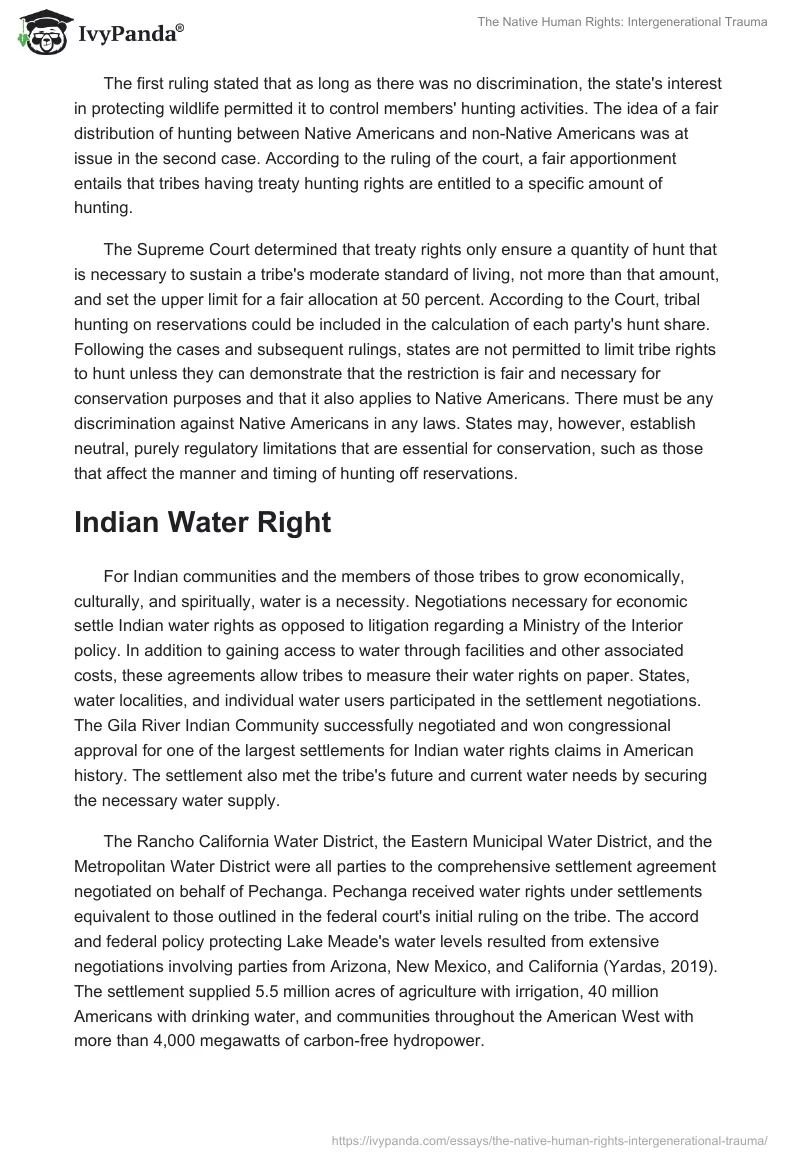 The Native Human Rights: Intergenerational Trauma. Page 2