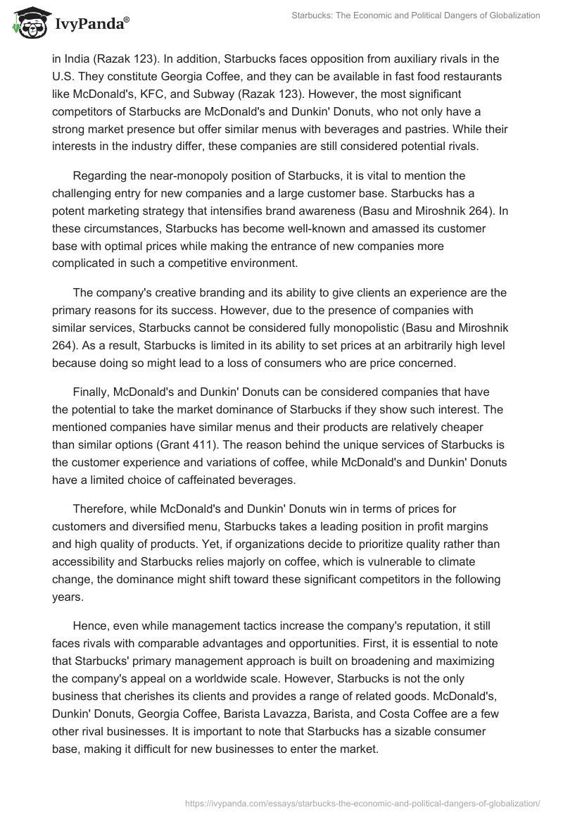 Starbucks: The Economic and Political Dangers of Globalization. Page 2