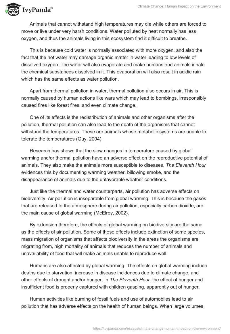 Climate Change: Human Impact on the Environment. Page 2