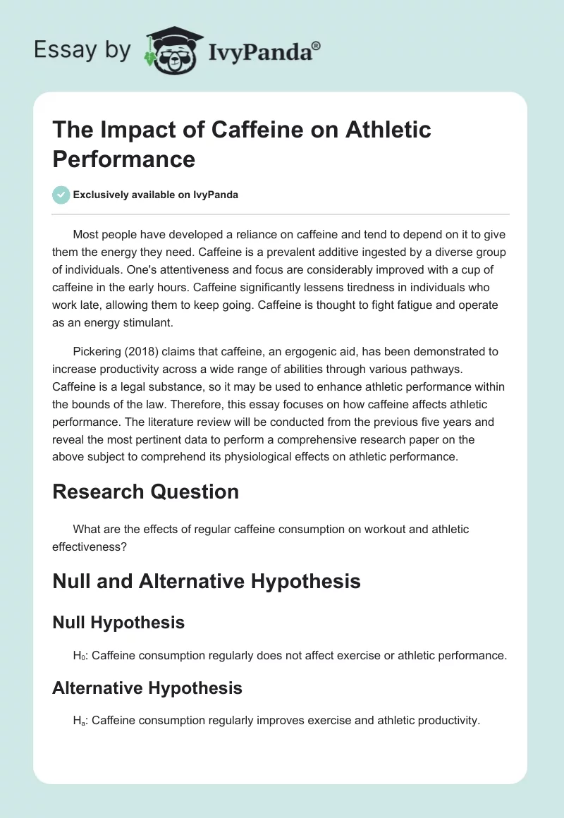 The Impact of Caffeine on Athletic Performance. Page 1