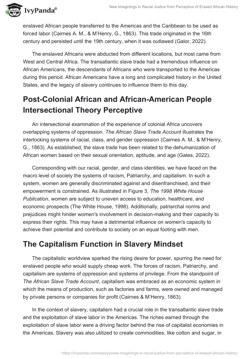 New Imaginings in Racial Justice from Perceptive of Erased African History. Page 2
