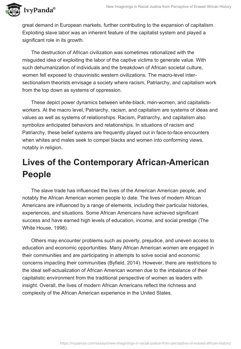 New Imaginings in Racial Justice from Perceptive of Erased African History. Page 3