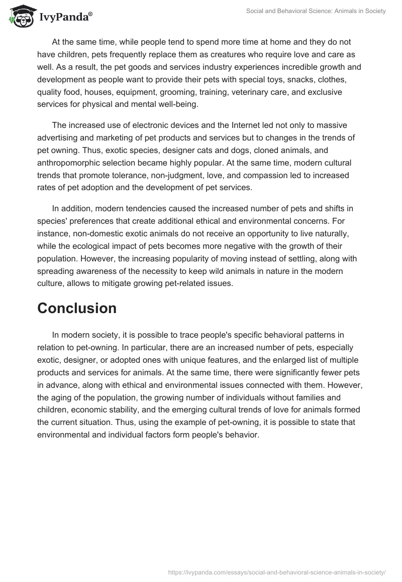 Social and Behavioral Science: Animals in Society. Page 3