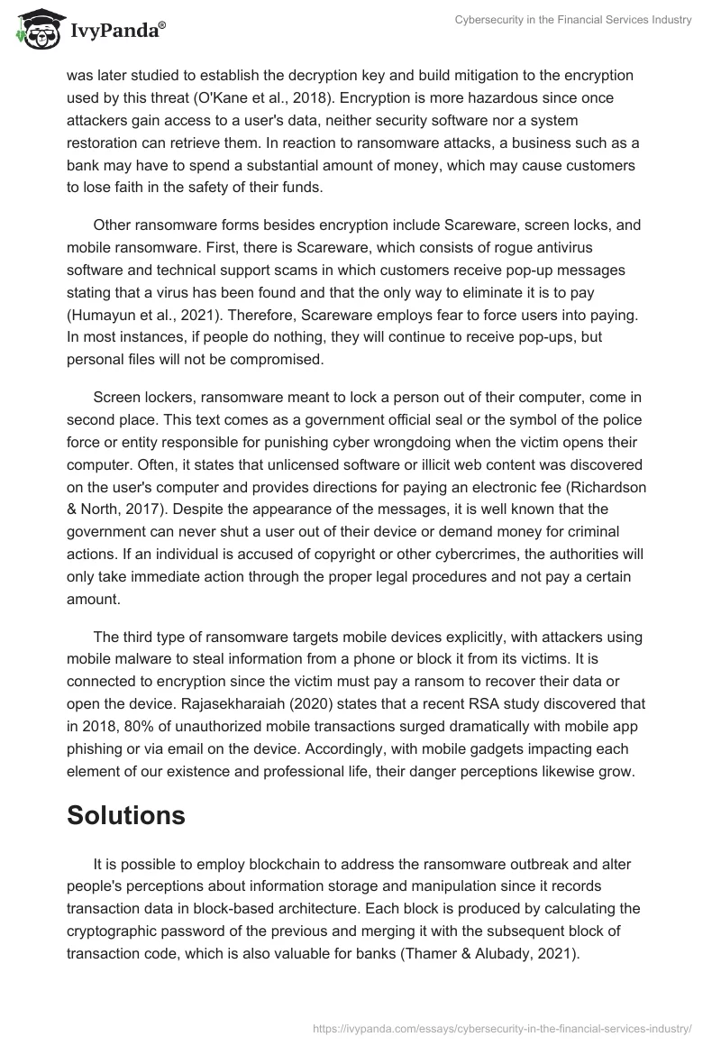 Cybersecurity in the Financial Services Industry. Page 2