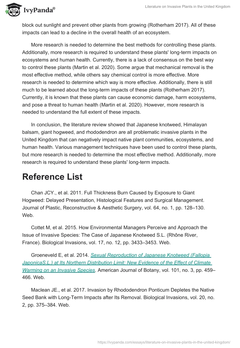 Literature on Invasive Plants in the United Kingdom. Page 4