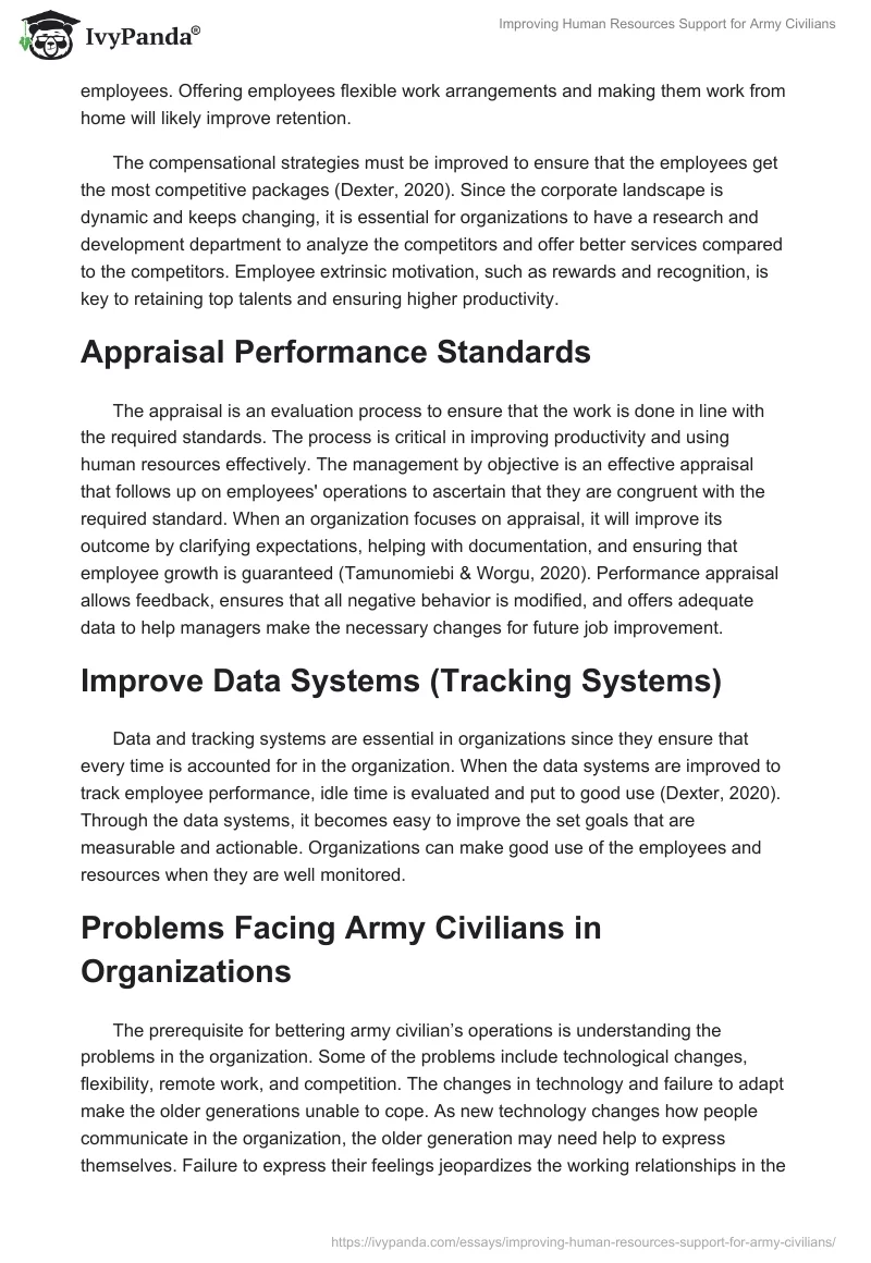 Improving Human Resources Support for Army Civilians. Page 2