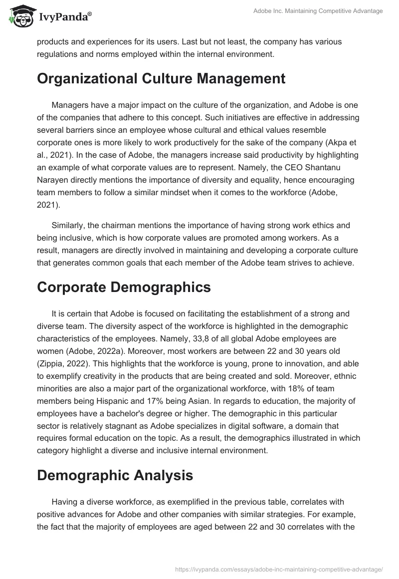 Adobe Inc. Maintaining Competitive Advantage. Page 2