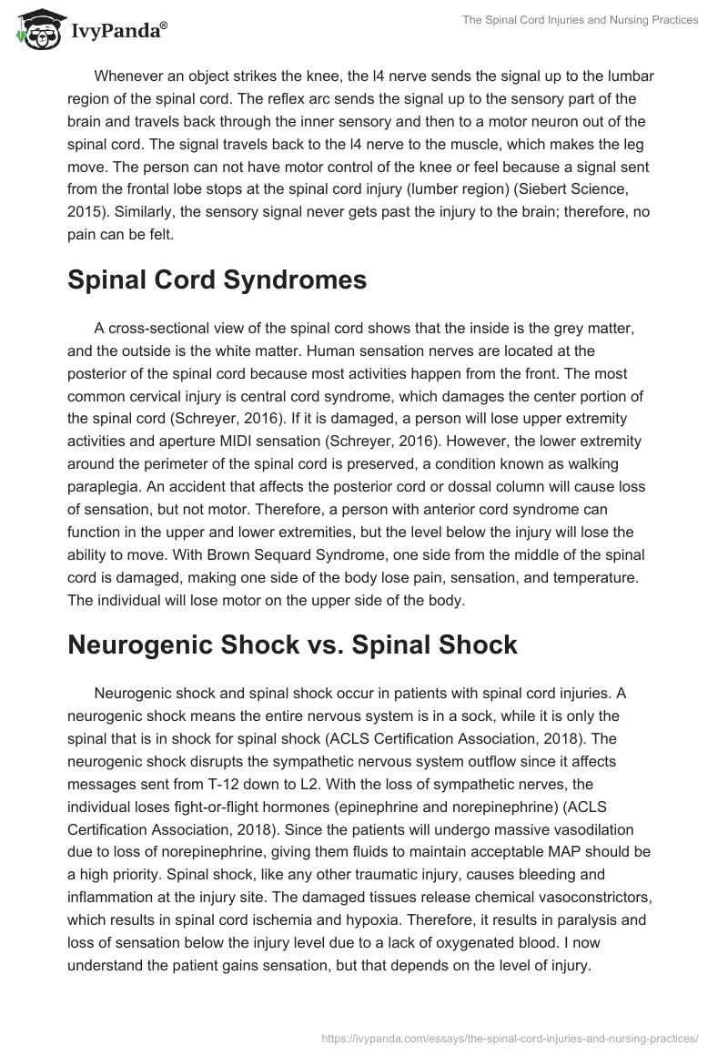 The Spinal Cord Injuries and Nursing Practices. Page 2