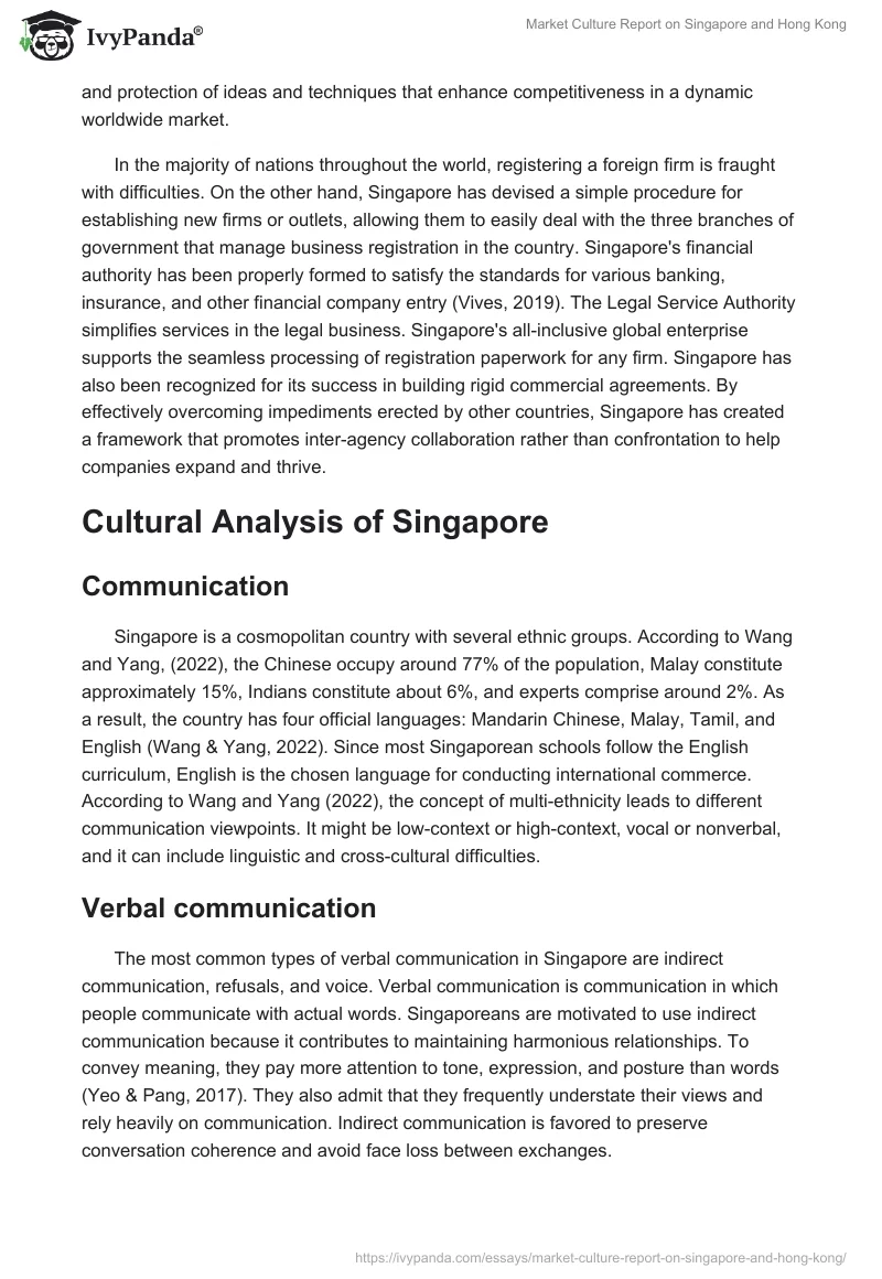 Market Culture Report on Singapore and Hong Kong. Page 2