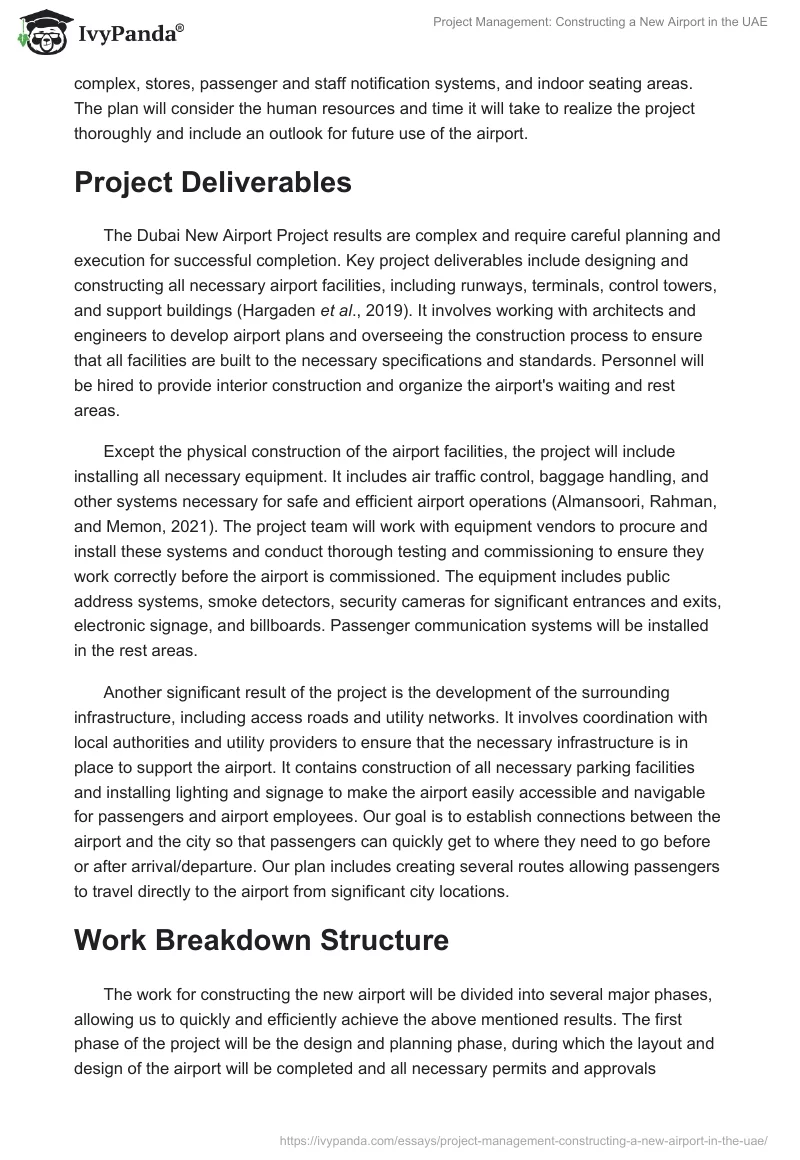 Project Management: Constructing a New Airport in the UAE. Page 2