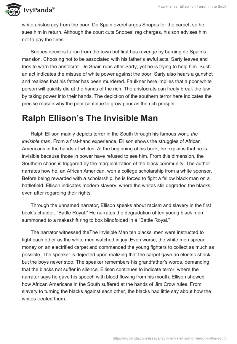 Faulkner vs. Ellison on Terror in the South. Page 2