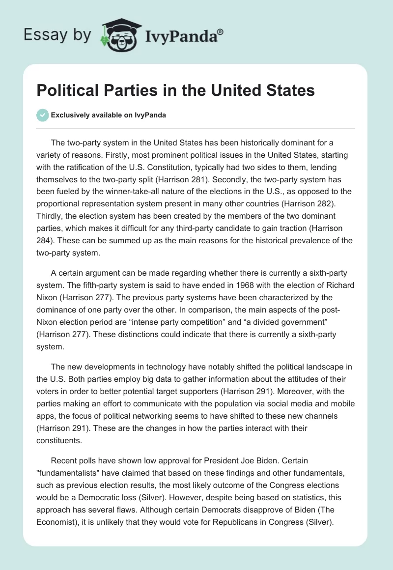 Political Parties in the United States. Page 1