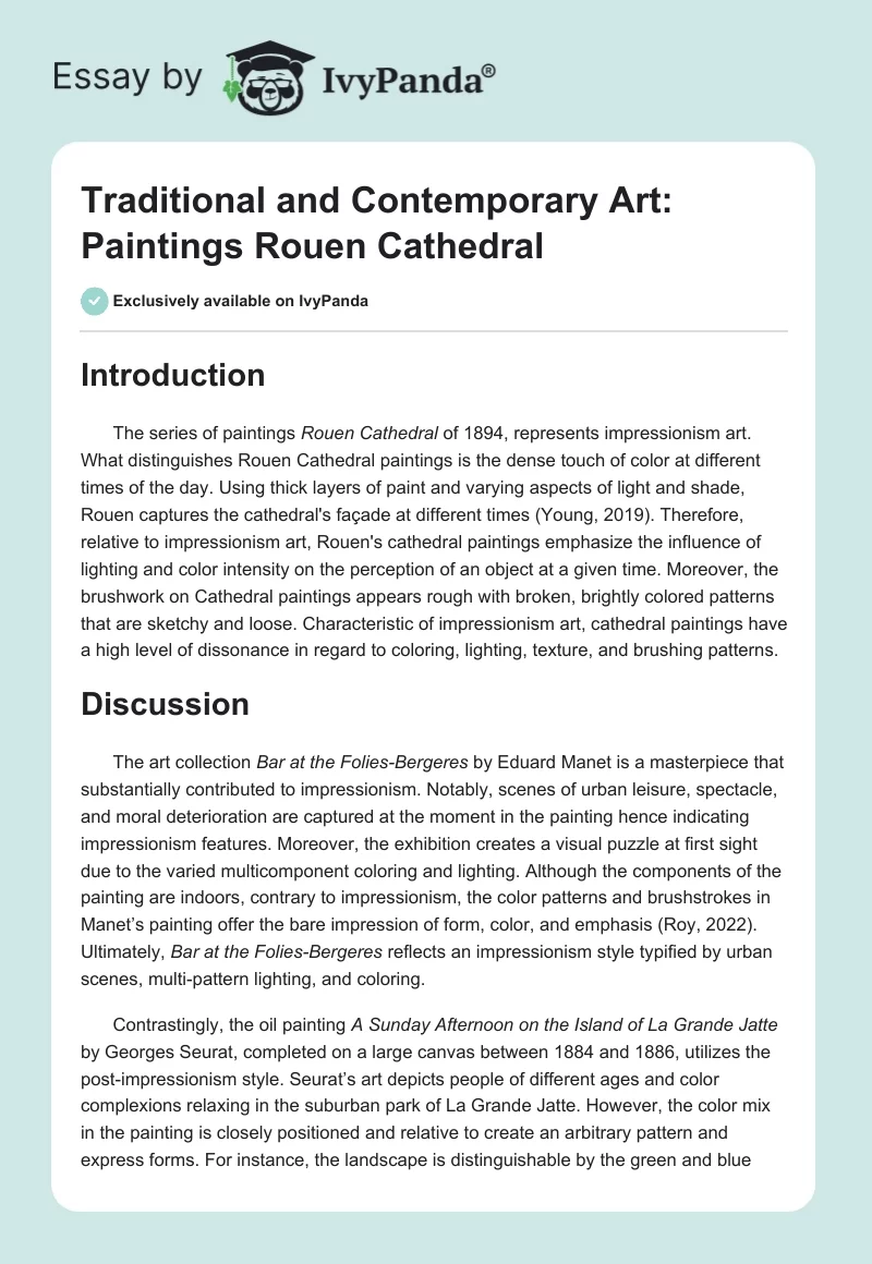 Traditional and Contemporary Art: Paintings Rouen Cathedral. Page 1