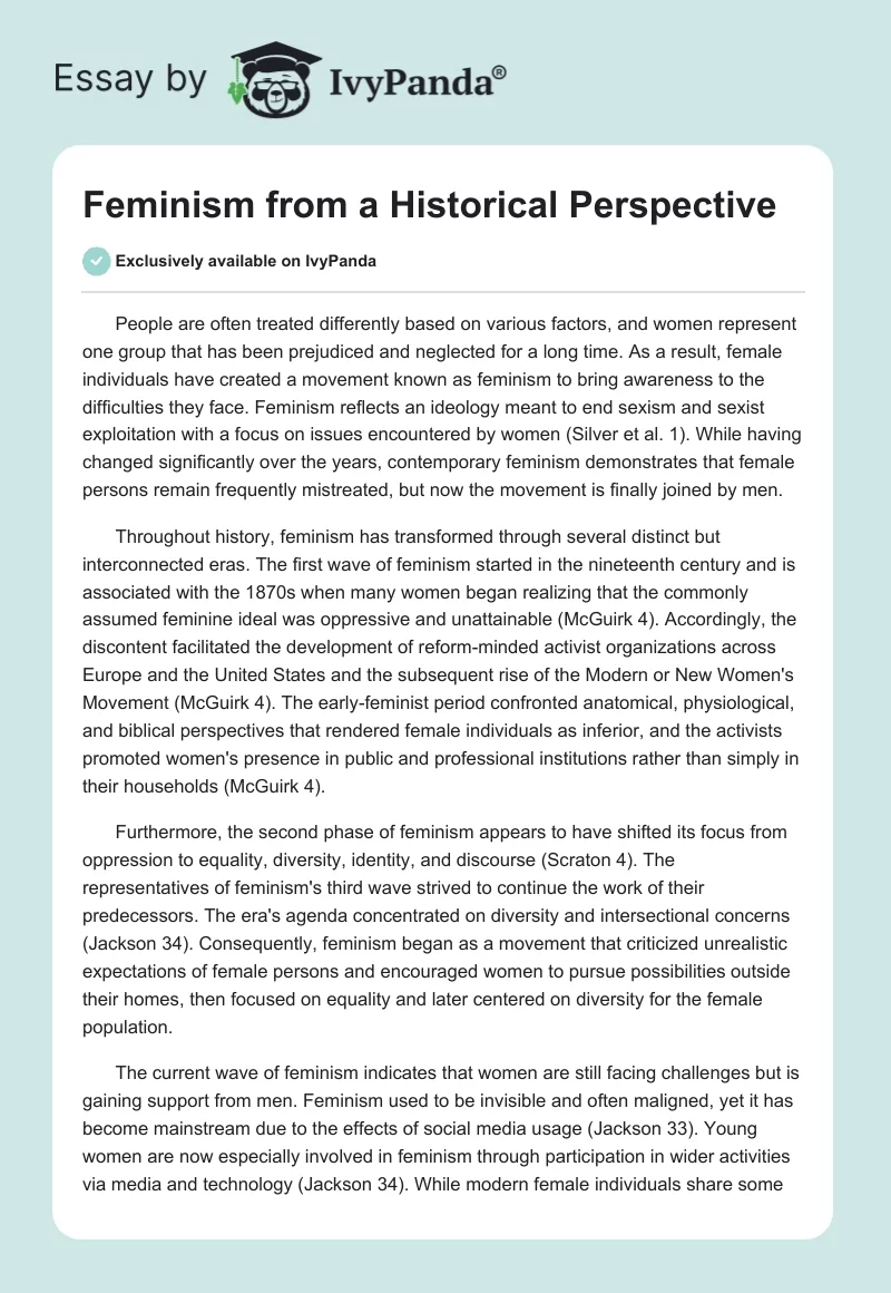 Feminism from a Historical Perspective. Page 1