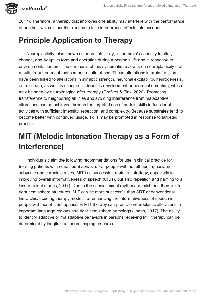 Neuroplasticity Principle Interference (Melodic Intonation Therapy). Page 3