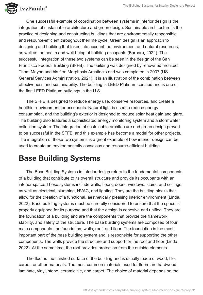 The Building Systems for Interior Designers Project. Page 2