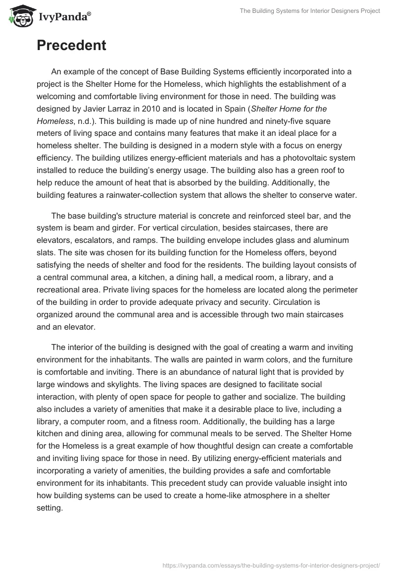 The Building Systems for Interior Designers Project. Page 5
