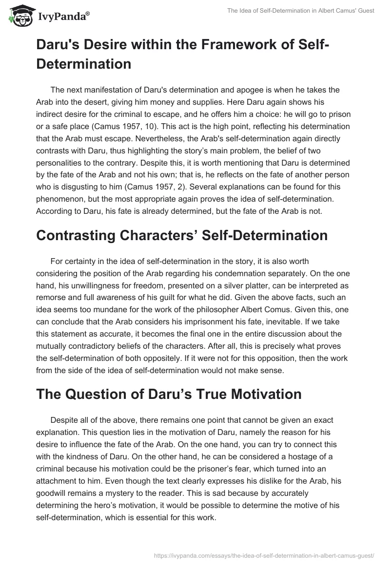 The Idea of Self-Determination in Albert Camus' Guest. Page 2