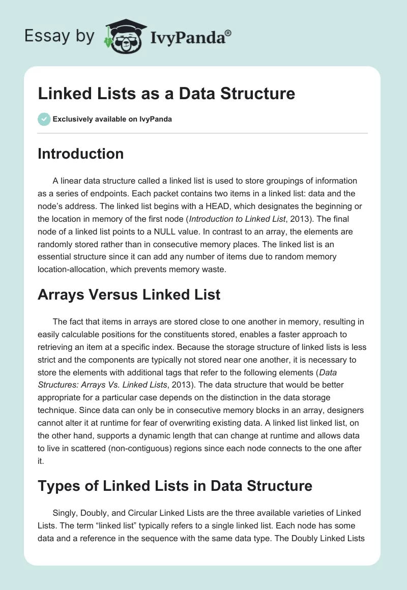 Linked Lists as a Data Structure. Page 1